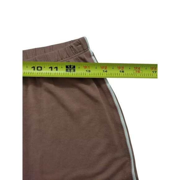 Women's short sleeve button down pajama set with pants in brown, size XS, NWT - Picture 7 of 8
